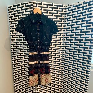 Multi- colored mini dress with belt